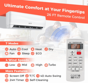 costway 12000btu mini split air conditioner & heater tested review