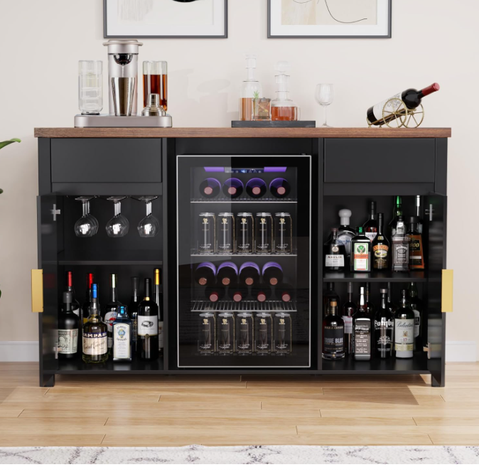 GDLF Large Coffee Bar Cabinet with Fridge Space review